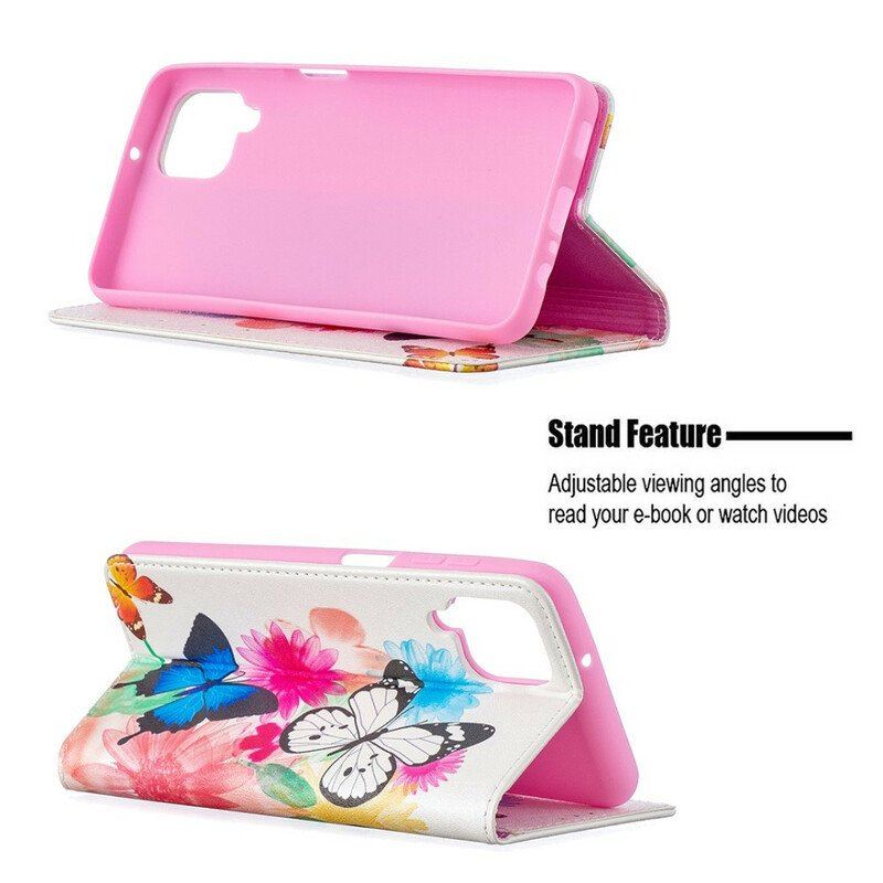 Etui Na Telefon do Samsung Galaxy M12 / A12 Etui Folio Kolorowe Motyle