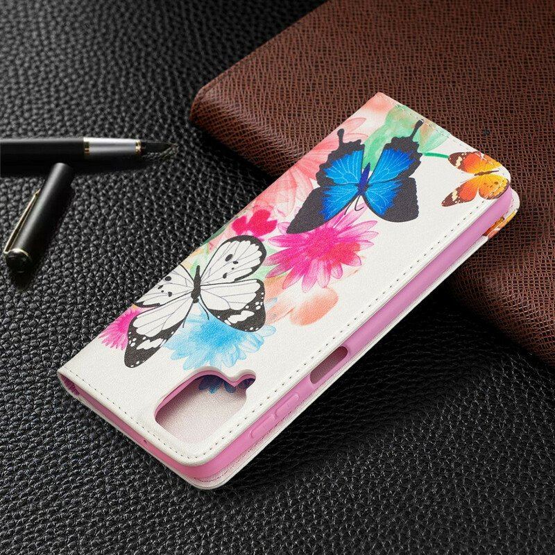 Etui Na Telefon do Samsung Galaxy M12 / A12 Etui Folio Kolorowe Motyle