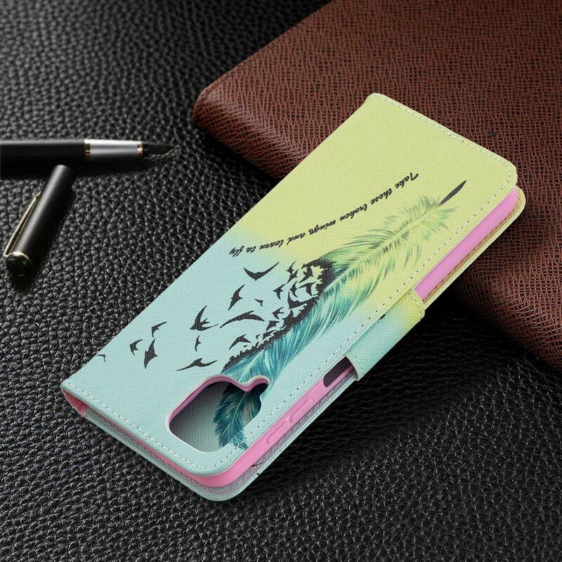 Skórzany Futerał do Samsung Galaxy M12 / A12 Uczyć Się Latać