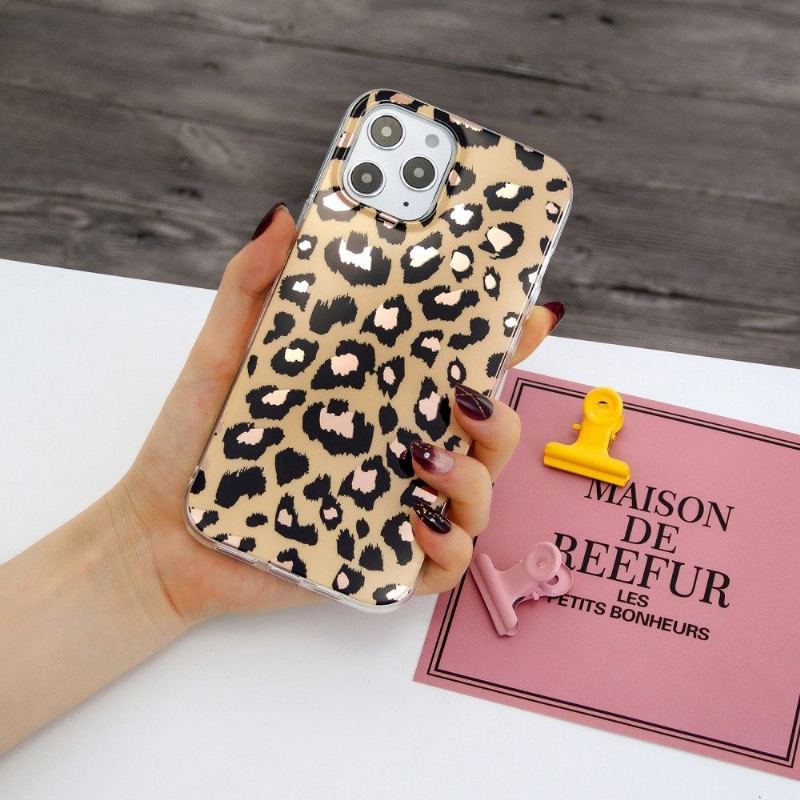Etui do iPhone 12 / 12 Pro Elastyczny Lampart