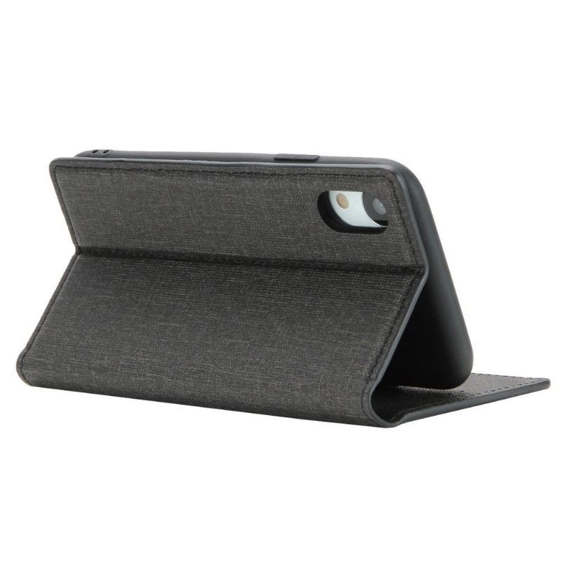Etui Na Telefon do iPhone XR Biznes Etui Folio Uchwyt Na Karty Z Efektem Tkaniny