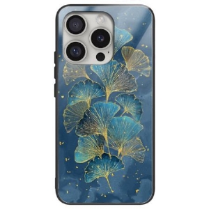 Etui Do iPhone 16 Pro Max Liście Miłorzębu Ze Szkła Hartowanego