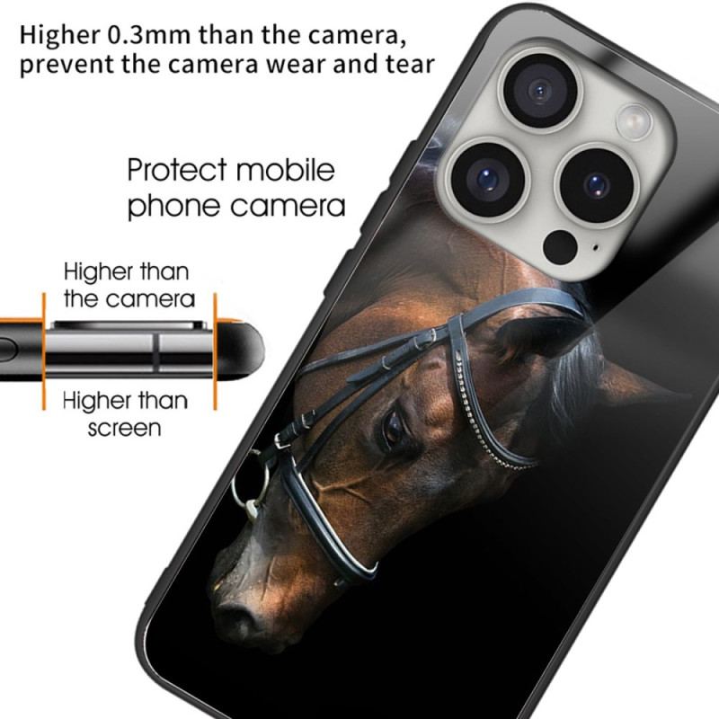 Etui Do iPhone 16 Pro Max Szkło Hartowane W Kształcie Głowy Konia