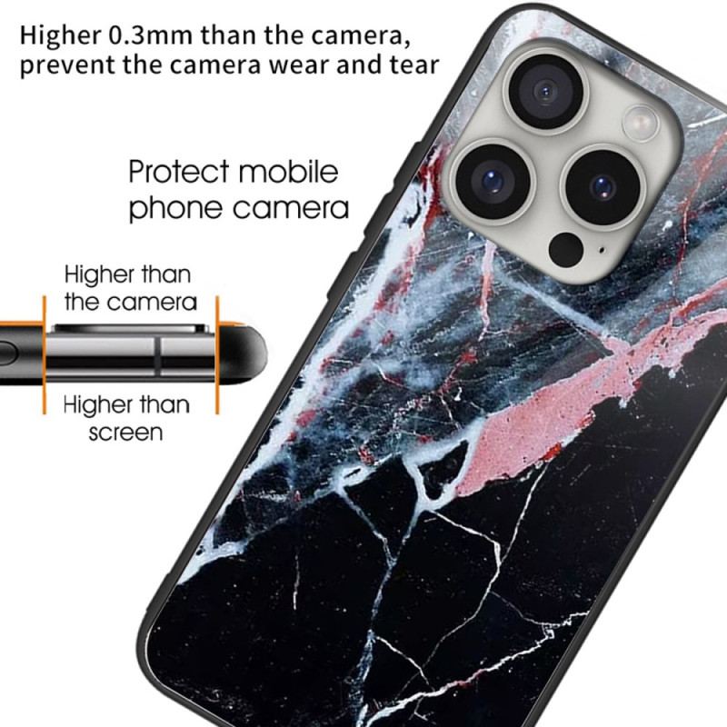 Etui Do iPhone 16 Pro Max Szkło Hartowane Z CZarnego Marmuru