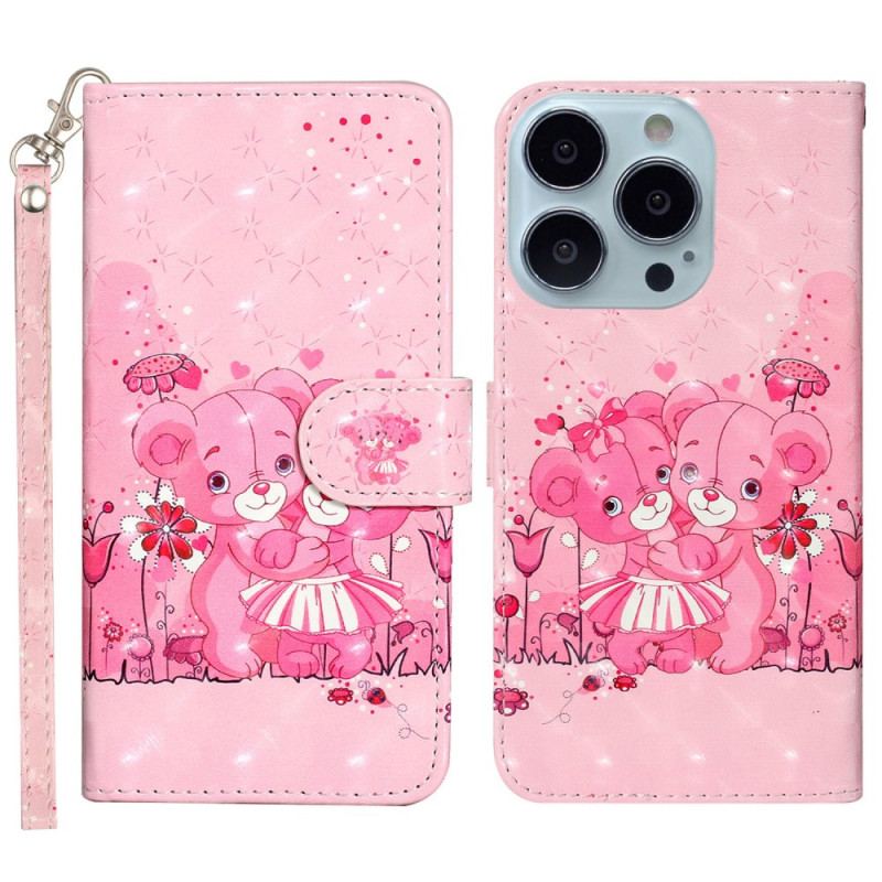 Etui Folio Do iPhone 16 Pro Max Misie Na Smyczy