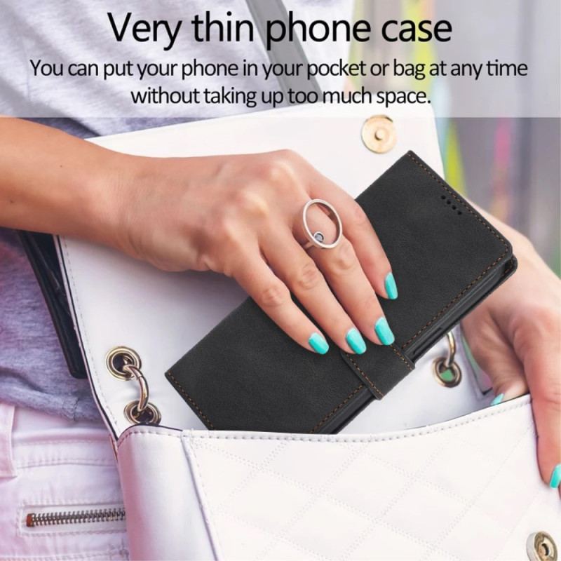 Etui Folio Do iPhone 16 Pro Max Styl Koziej Skóry