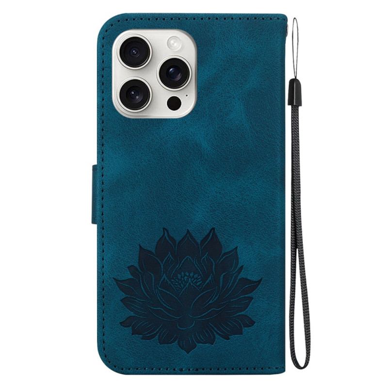 Etui Folio iPhone 16 Pro Max Kwiat Lotosu Etui Ochronne