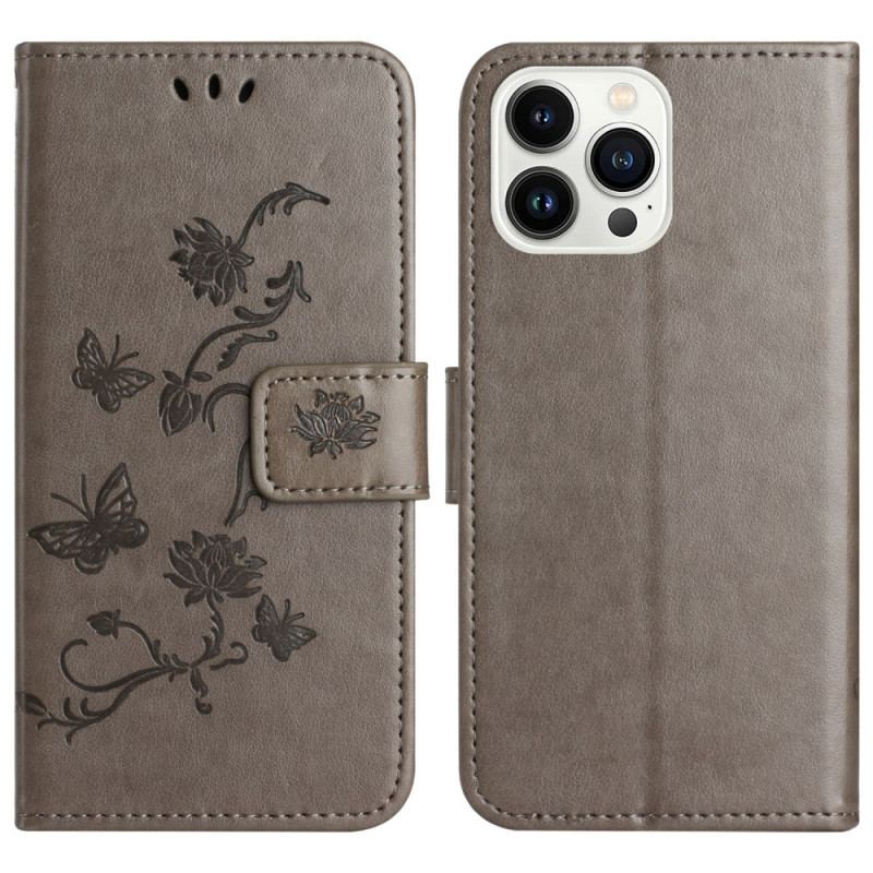 Etui Folio iPhone 16 Pro Max Motyle I Kwiaty