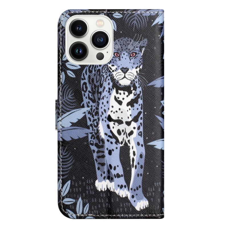 Etui Folio iPhone 16 Pro Max Pasek W Panterkę Etui Ochronne