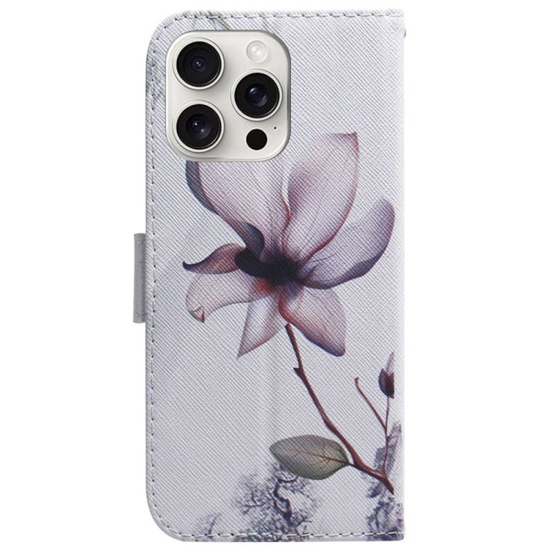Etui Folio iPhone 16 Pro Max Różowy Kwiat