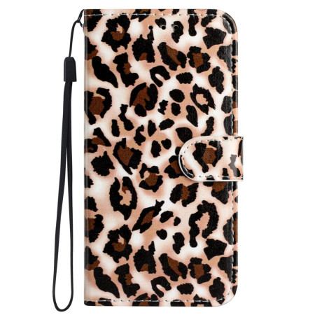 Etui Folio iPhone 16 Pro Max Wzór Lamparta Z Paskiem