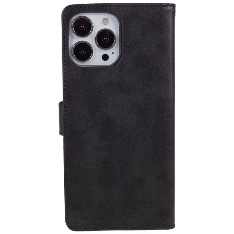 Etui Folio iPhone 16 Pro Max Wzór Ze Sztucznej Skóry