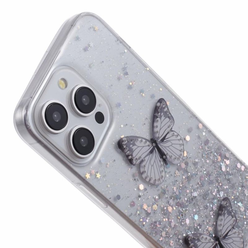 Etui iPhone 16 Pro Max Błyszczące Motyle