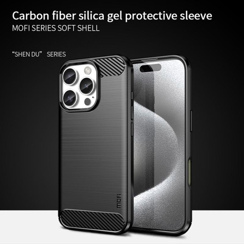 Etui iPhone 16 Pro Max Szczotkowane Włókno Węglowe Mofi