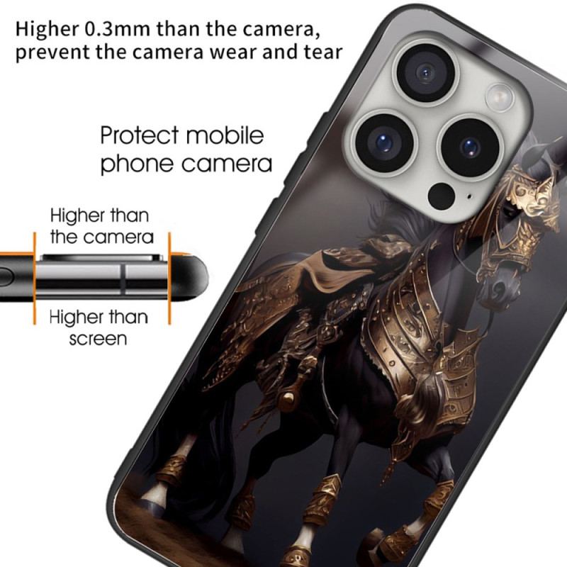 Etui iPhone 16 Pro Max Szkło Hartowane Z Zamaskowanym Koniem