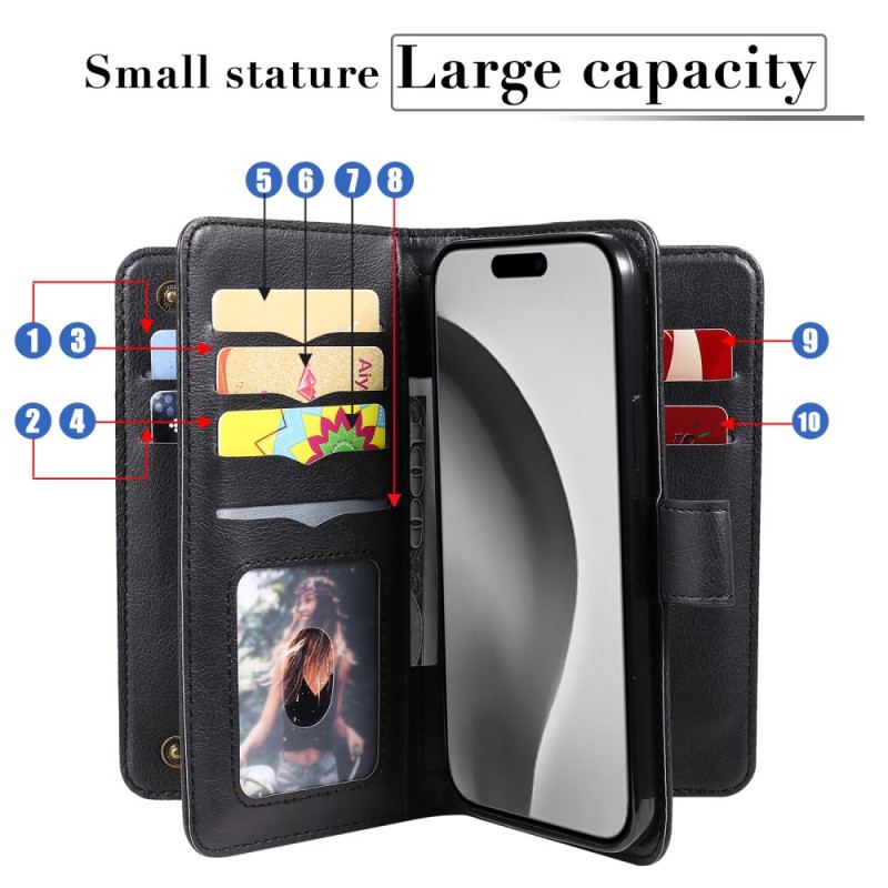 Futerały iPhone 16 Pro Max Etui Na Telefon 10 Posiadaczy Kart