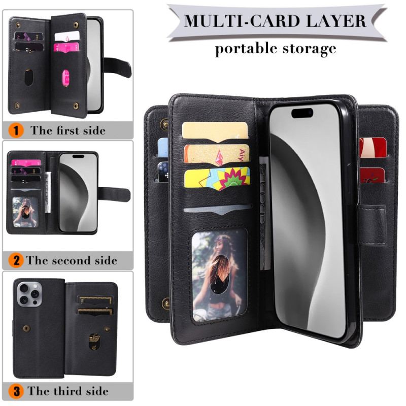 Futerały iPhone 16 Pro Max Etui Na Telefon 10 Posiadaczy Kart