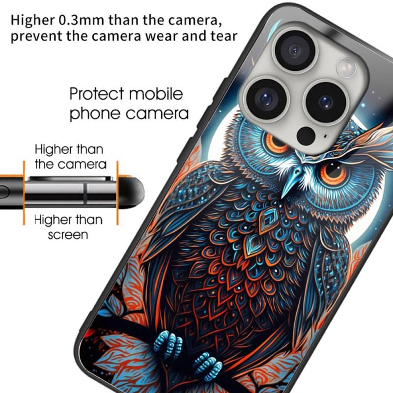 Futerały iPhone 16 Pro Max Etui Na Telefon Nadruk Sowy Ze Szkła Hartowanego