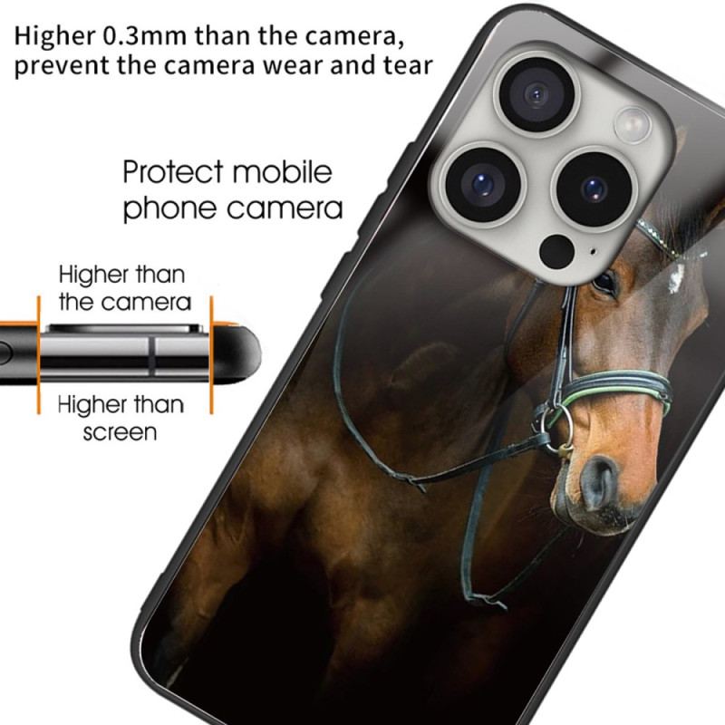 Futerały iPhone 16 Pro Max Etui Na Telefon Szkło Hartowane Z Nadrukiem Konia
