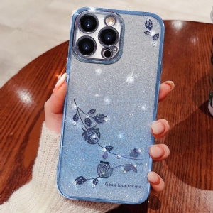 Futerały iPhone 16 Pro Max Etui Na Telefon Etui Z Kwiatami I Kryształkami