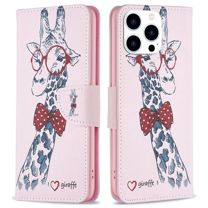 Skórzany Futerał iPhone 16 Pro Max Etui Na Telefon Intello Żyrafa