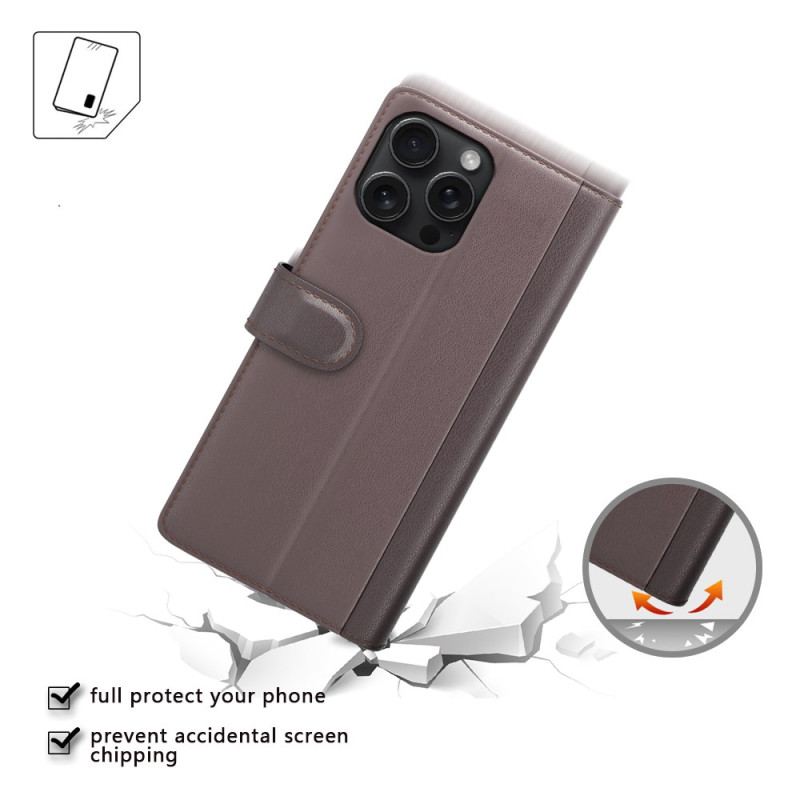Skórzany Futerał iPhone 16 Pro Max Etui Na Telefon Prawdziwa Skóra
