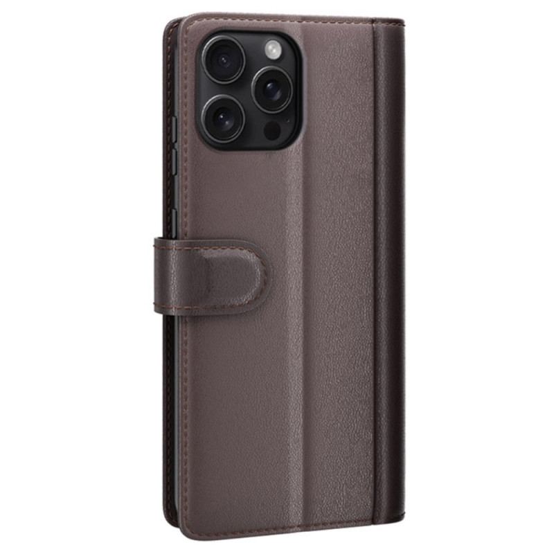 Skórzany Futerał iPhone 16 Pro Max Etui Na Telefon Prawdziwa Skóra