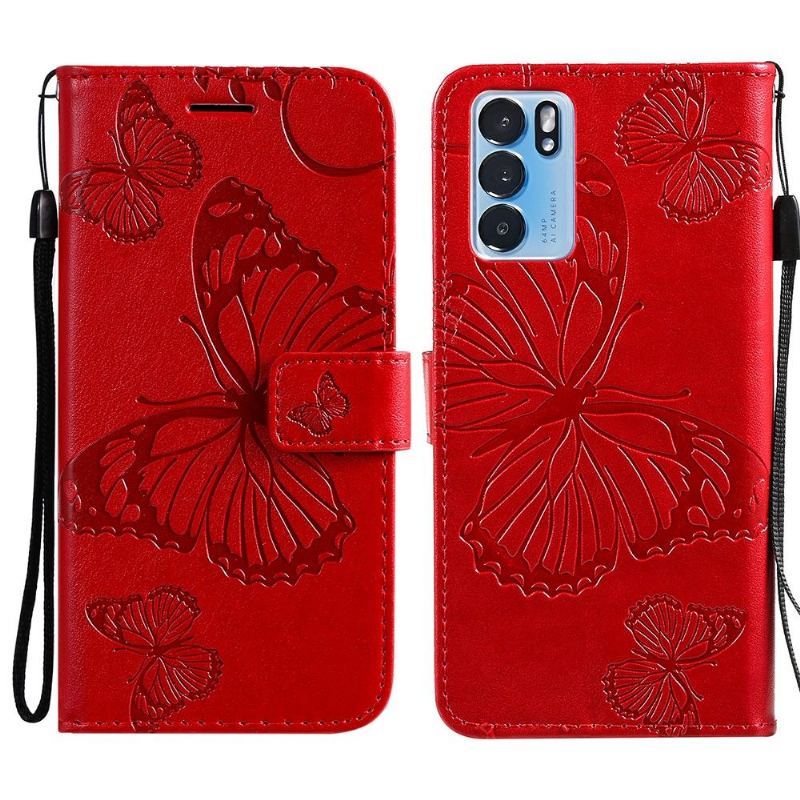 Etui Folio do Oppo Reno 6 Pro 5G Obsługa Funkcji Motyli