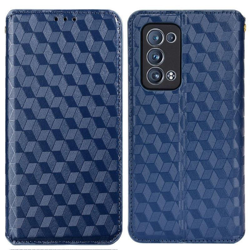 Etui Folio do Oppo Reno 6 Pro 5G Skórzany Futerał Geometria Projektu