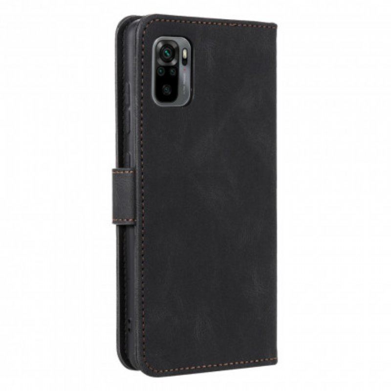 Etui Folio do Xiaomi Redmi Note 10 5G Dwukolorowe Nity Ze Sztucznej Skóry