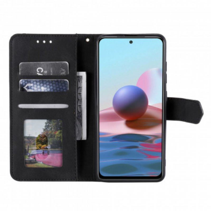 Etui Folio do Xiaomi Redmi Note 10 5G Dwukolorowe Nity Ze Sztucznej Skóry