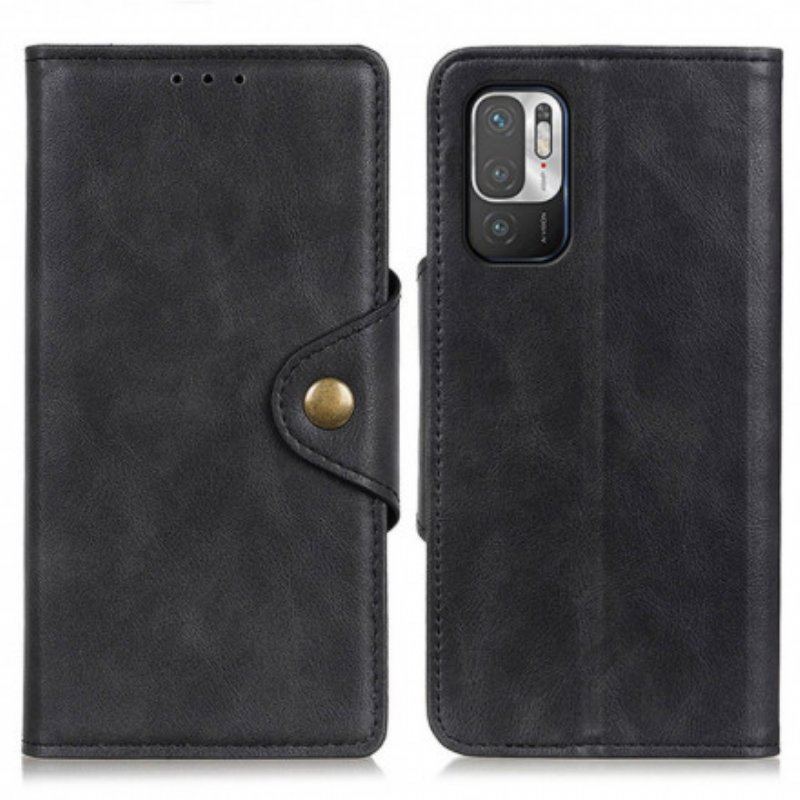 Etui Folio do Xiaomi Redmi Note 10 5G Guzik Ze Sztucznej Skóry