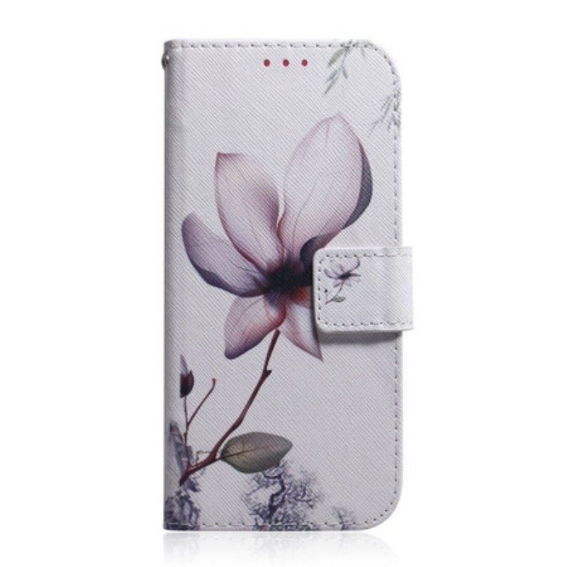 Etui Folio do Xiaomi Redmi Note 10 5G Kwiat Zgaszony Róż