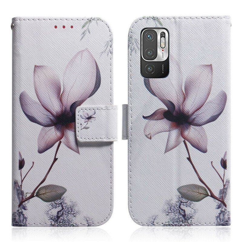 Etui Folio do Xiaomi Redmi Note 10 5G Kwiat Zgaszony Róż