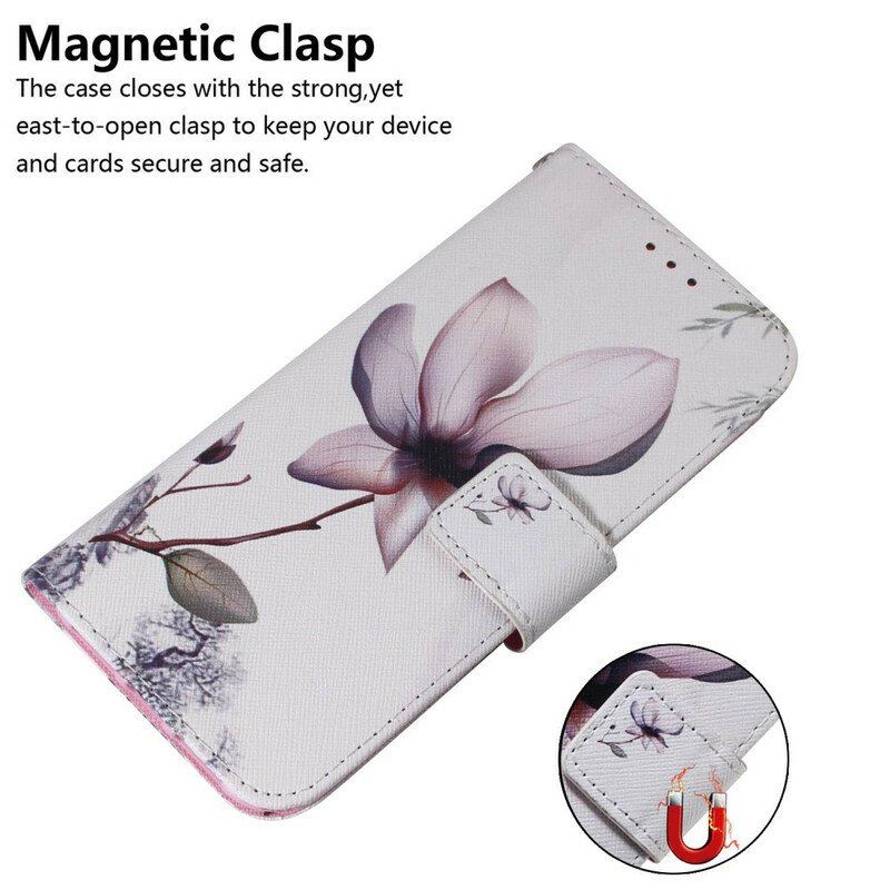 Etui Folio do Xiaomi Redmi Note 10 5G Kwiat Zgaszony Róż