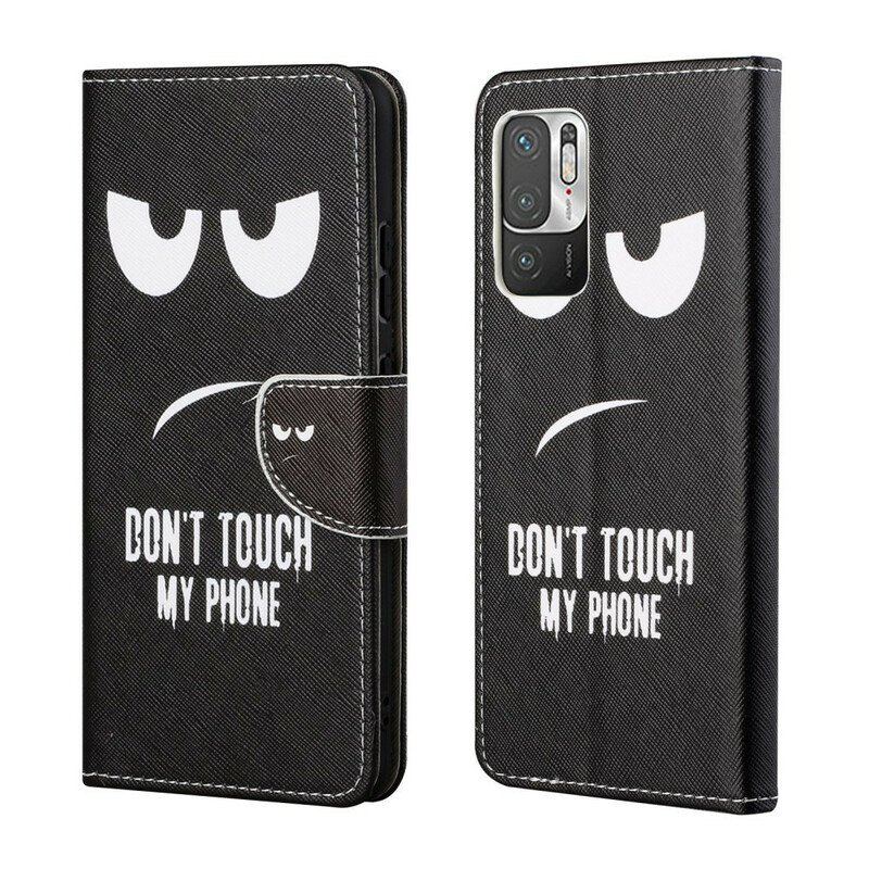 Etui Folio do Xiaomi Redmi Note 10 5G Nie Dotykaj Mojego Telefonu