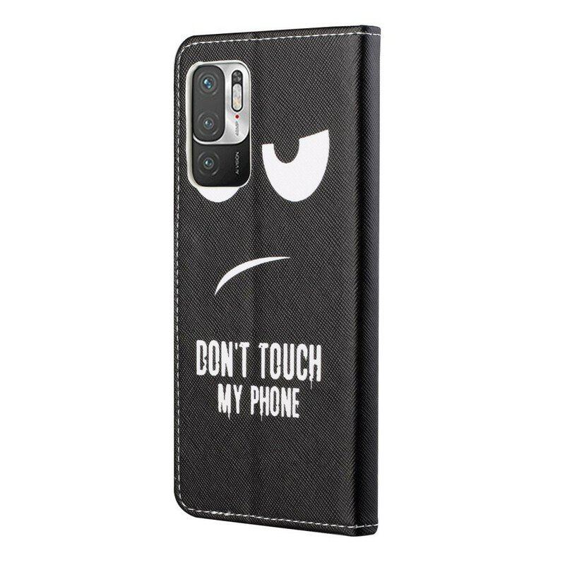 Etui Folio do Xiaomi Redmi Note 10 5G Nie Dotykaj Mojego Telefonu