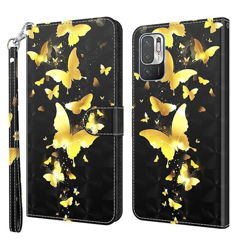 Etui Folio do Xiaomi Redmi Note 10 5G Żółte Motyle