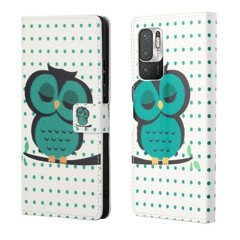 Etui Folio do Xiaomi Redmi Note 10 5G Śpiąca Sowa