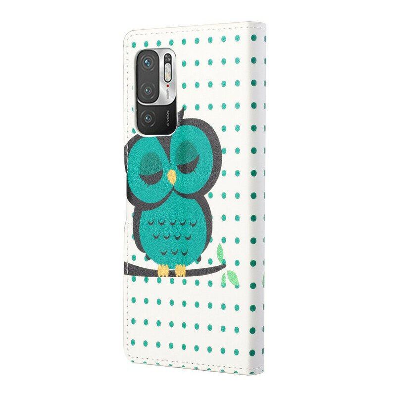 Etui Folio do Xiaomi Redmi Note 10 5G Śpiąca Sowa