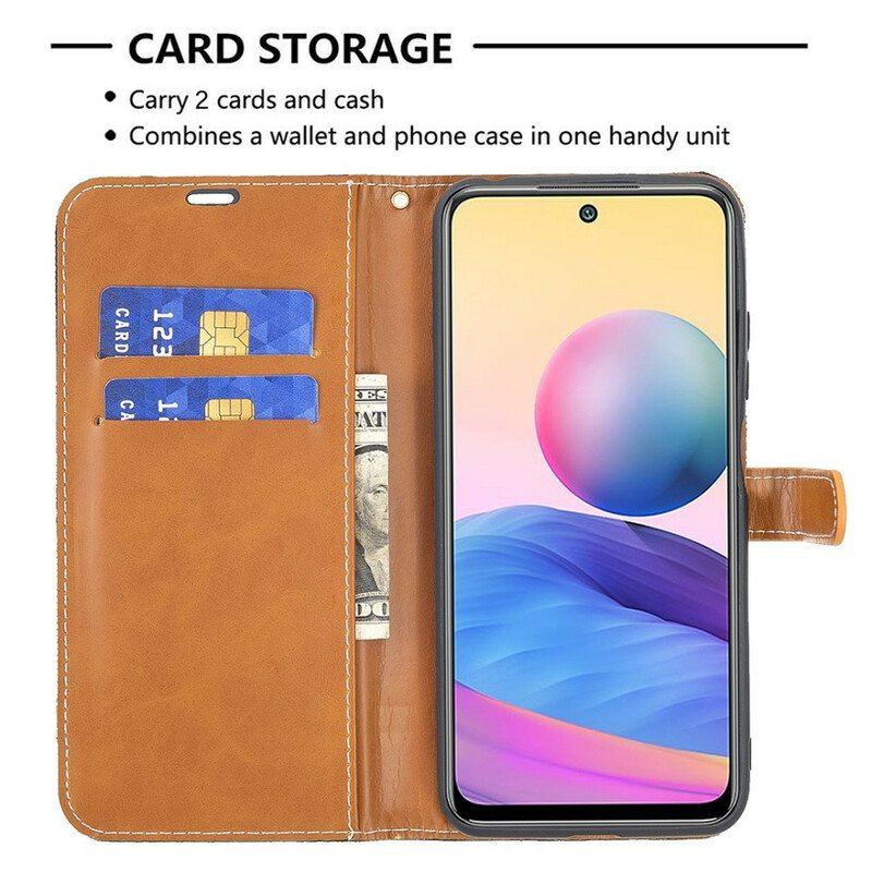 Etui Folio do Xiaomi Redmi Note 10 5G z Łańcuch Tkanina Paska
