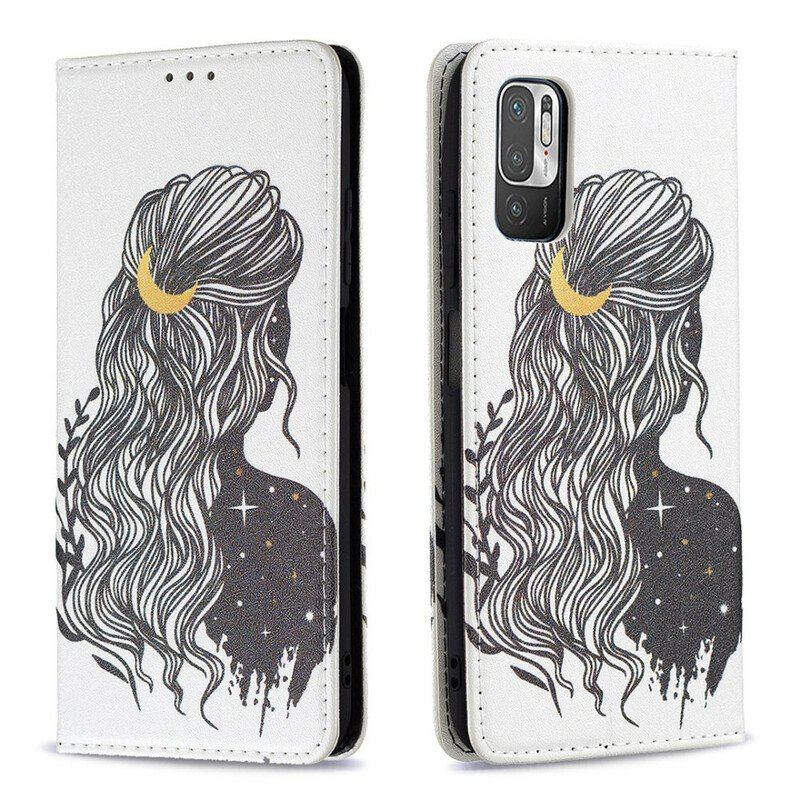 Etui Na Telefon do Xiaomi Redmi Note 10 5G Etui Folio Ładne Włosy