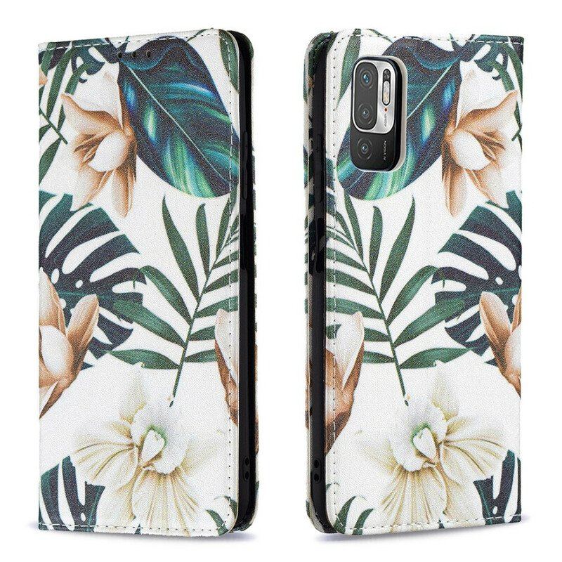 Etui Na Telefon do Xiaomi Redmi Note 10 5G Etui Folio Liście