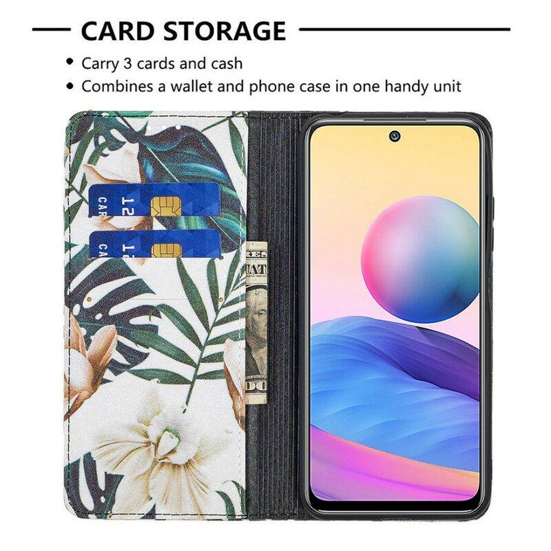 Etui Na Telefon do Xiaomi Redmi Note 10 5G Etui Folio Liście