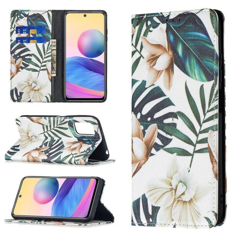 Etui Na Telefon do Xiaomi Redmi Note 10 5G Etui Folio Liście