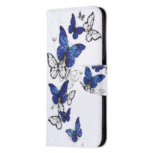 Skórzany Futerał do Xiaomi Redmi Note 10 5G Cudowne Motyle