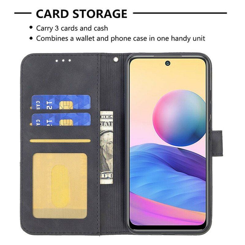 Skórzany Futerał do Xiaomi Redmi Note 10 5G Kolorowe Trójkąty Binfena