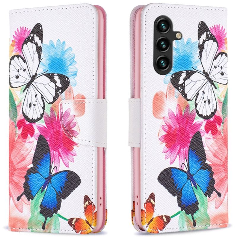 Etui Folio Do Samsung Galaxy A16 5g Dwa Akwarelowe Motyle