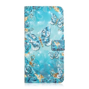 Etui Folio Do Samsung Galaxy A16 5g Niebieskie Motyle I Diamenty