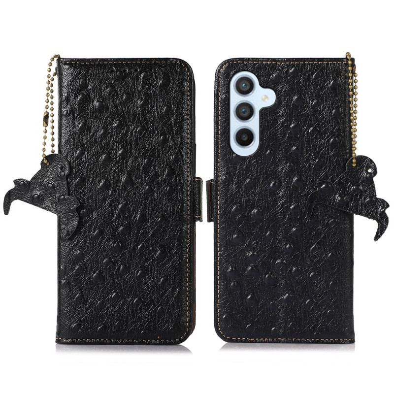 Etui Folio Do Samsung Galaxy A16 5g Skóra O Fakturze Strusia